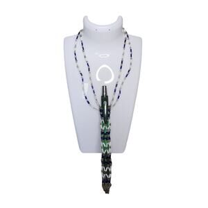 Handcrafted Native-Style Beaded Lanyard with Beaded Pen/Eyeglass Holder Necklace